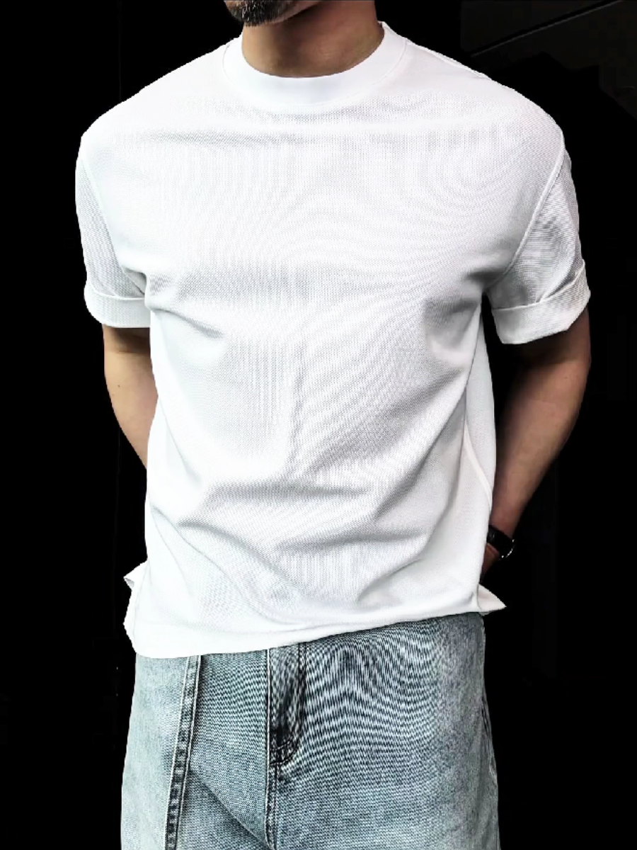 Men's Pique Knit Crew Neck T-Shirt