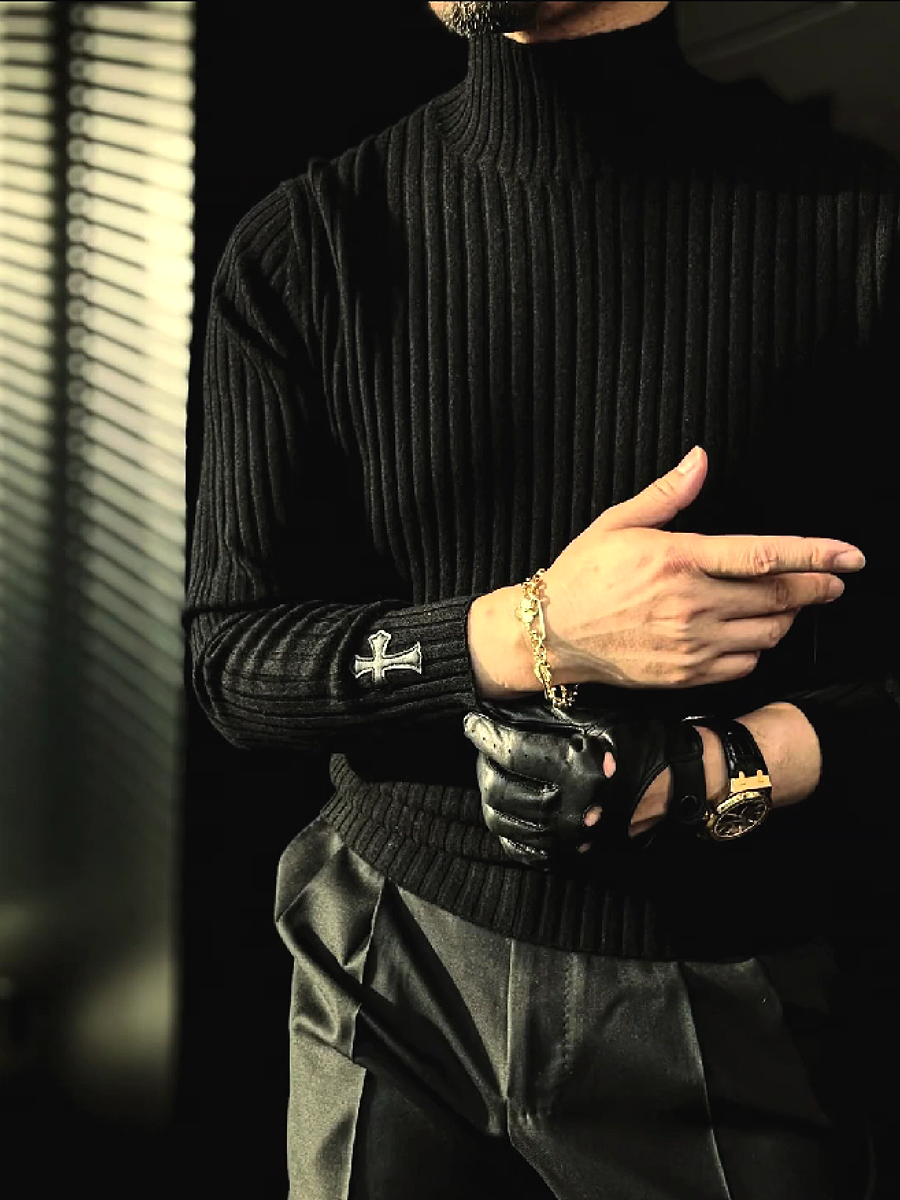 Ribbed Turtleneck Sweater