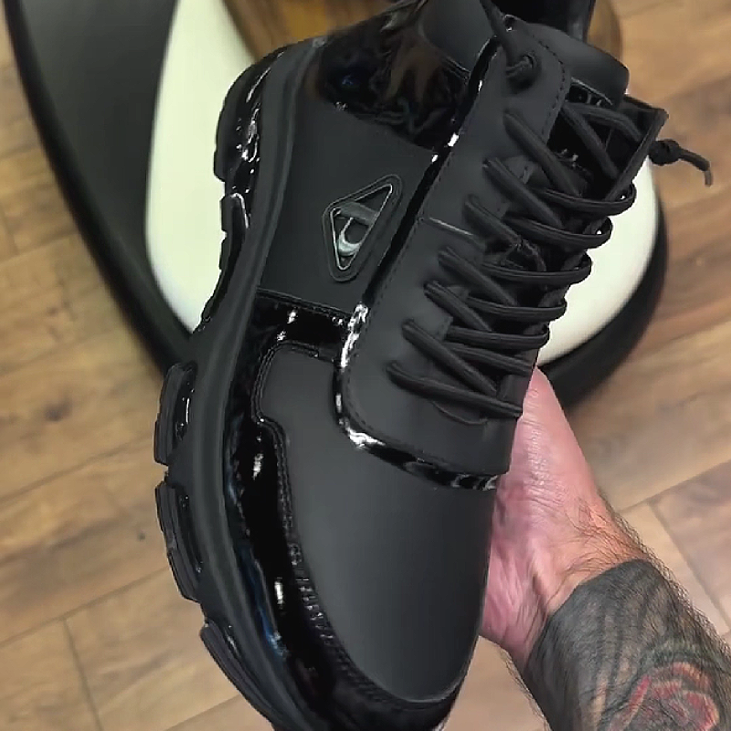 Black High Top Patent Sneaker