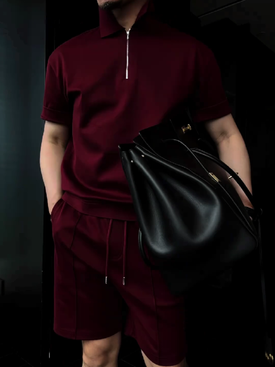 Men's Quarter-Zip Polo Shirt