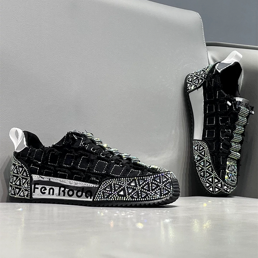 Black Crystal Geometric Sneaker