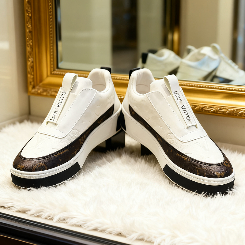 White Brown Monogram Sneaker