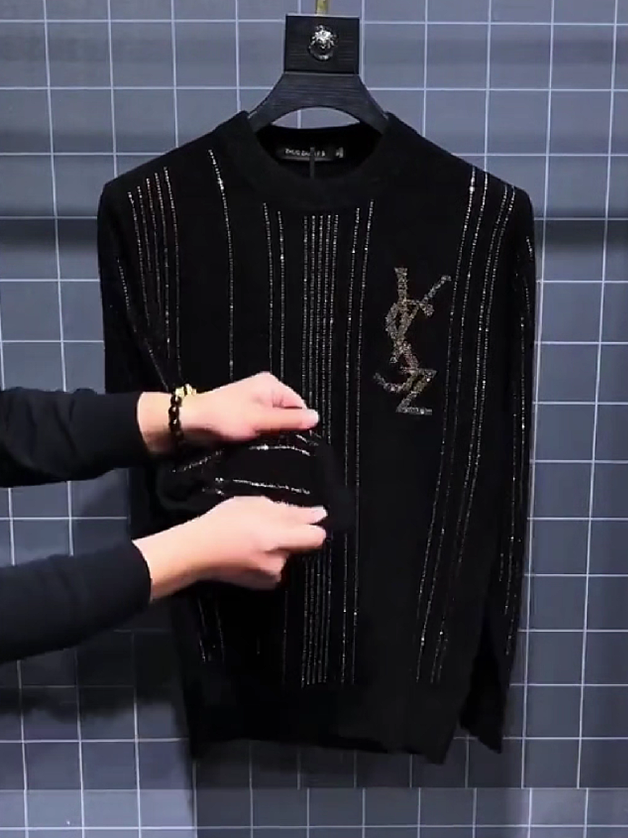 Black Sequin Knit Sweater