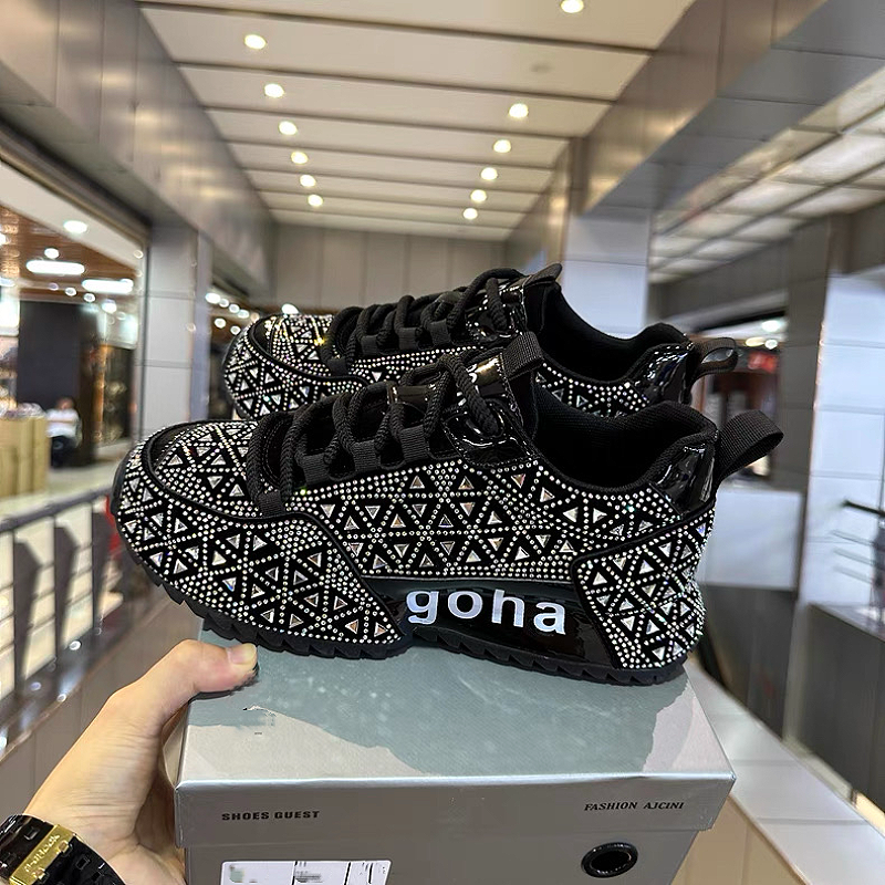 Black Crystal Mesh Sneakers