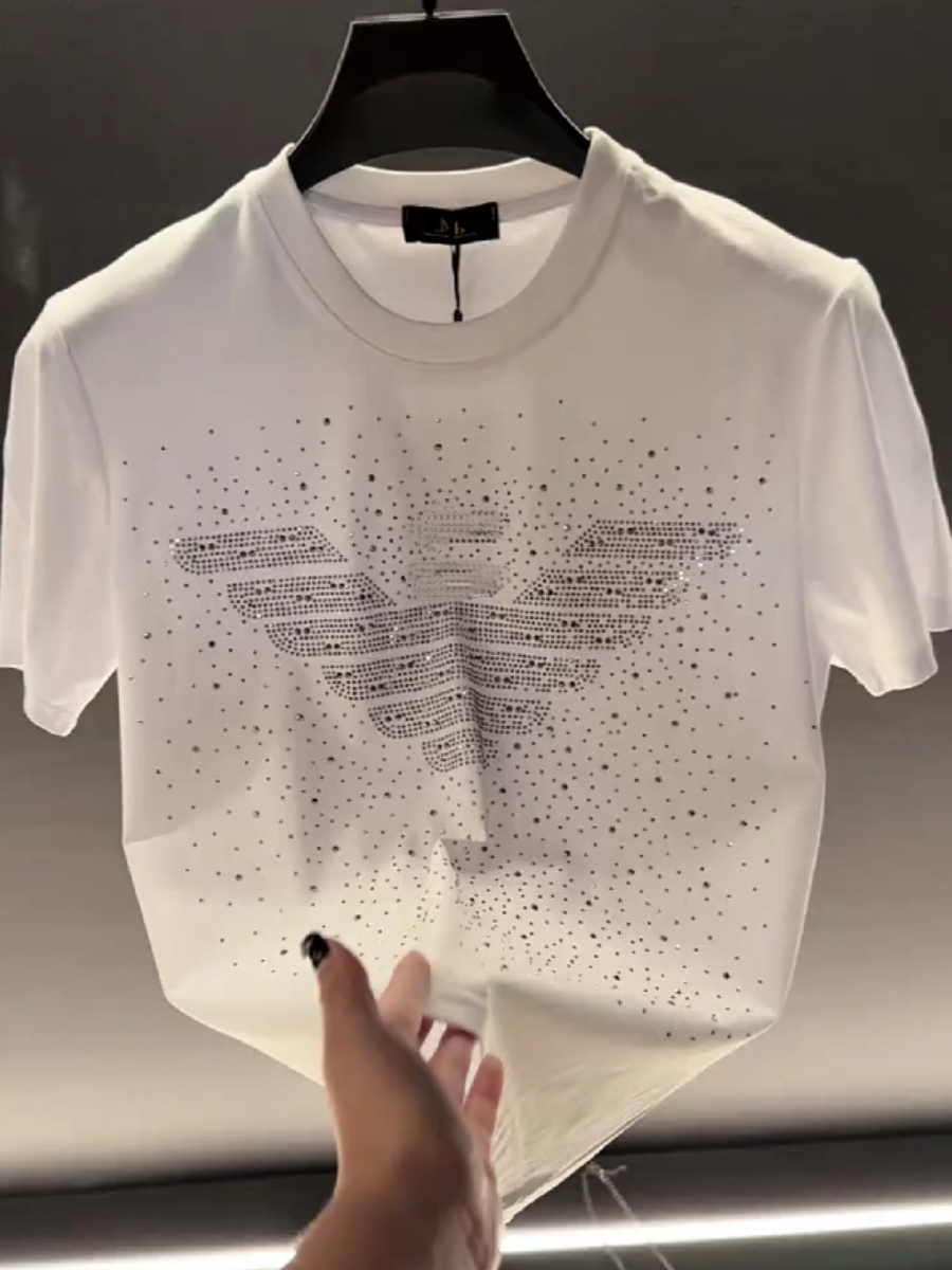 Men's Rhinestone Eagle Graphic T-Shirt