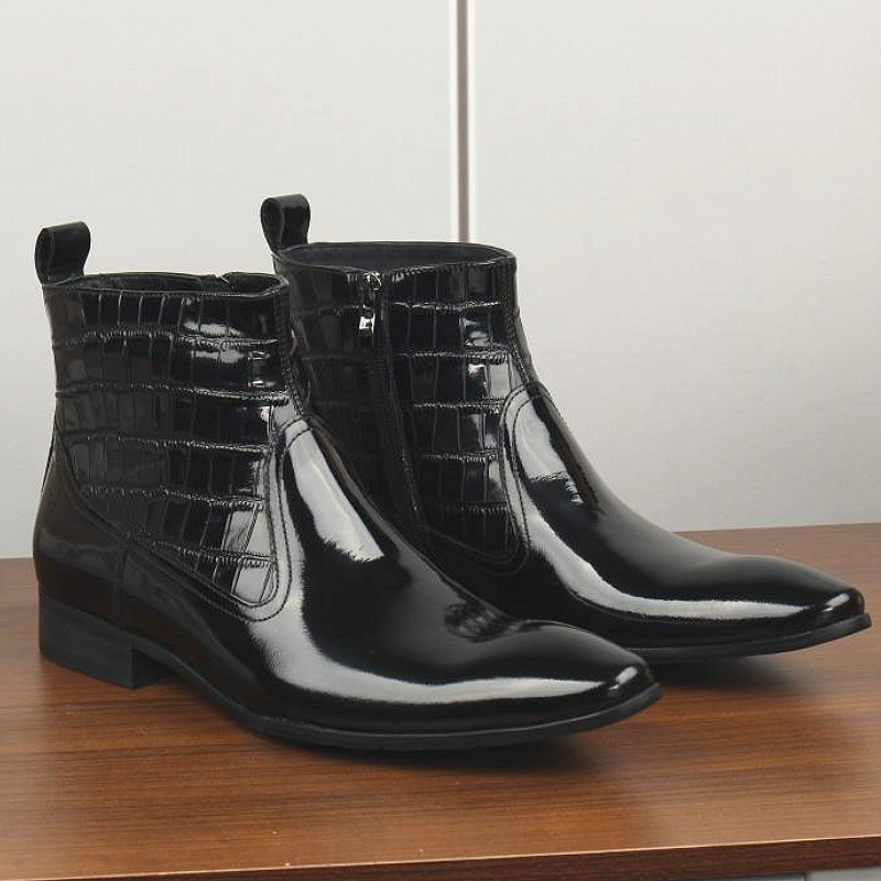 Black Patent Pointed Boot