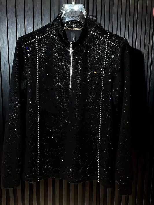 Sparkle Sequin Half-Zip Top