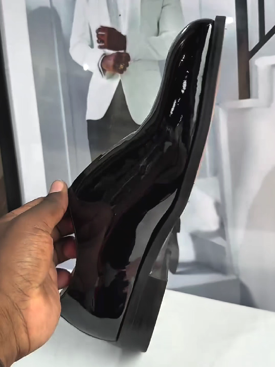 Men's Black Patent Leather Loafer Shoe