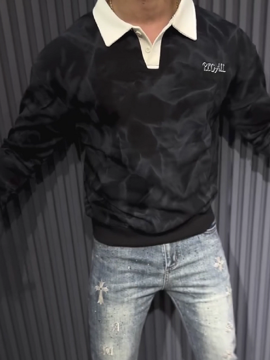 Tie Dye Polo Sweatshirt