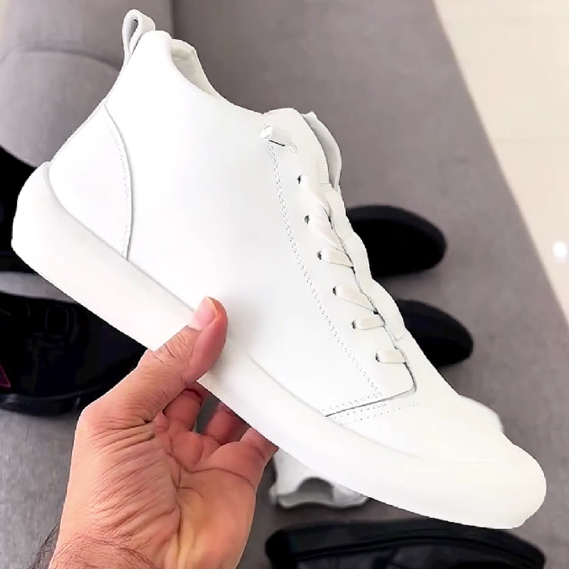 Men's Minimalist Leather High-Top Sneakers