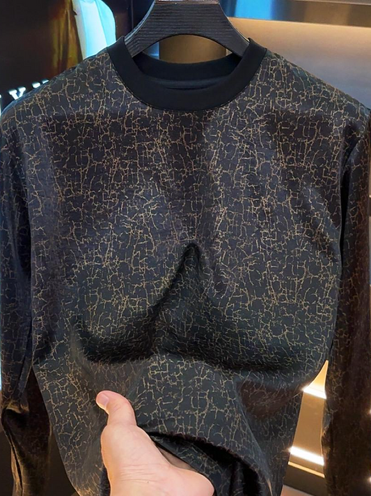 Black Crackle Print Shirt