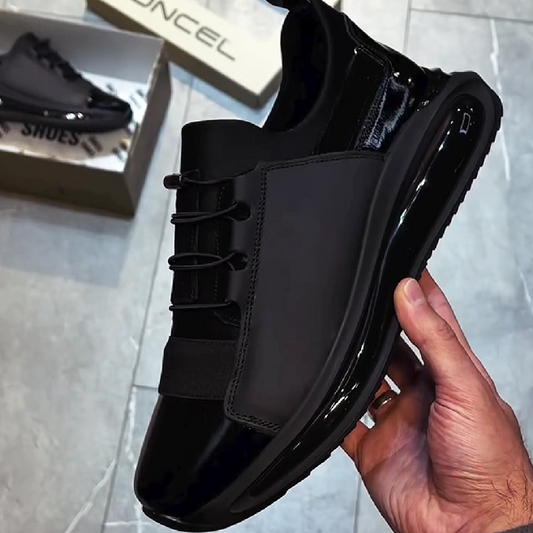 Black Patent Panel Sneaker