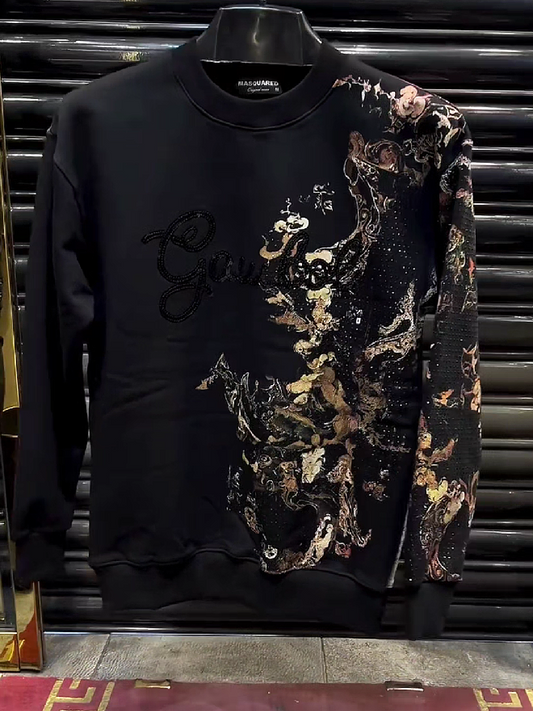 Artistic Print Crewneck Sweatshirt