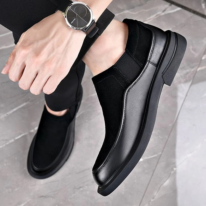 Men's Leather Slip-On Casual Business Shoes