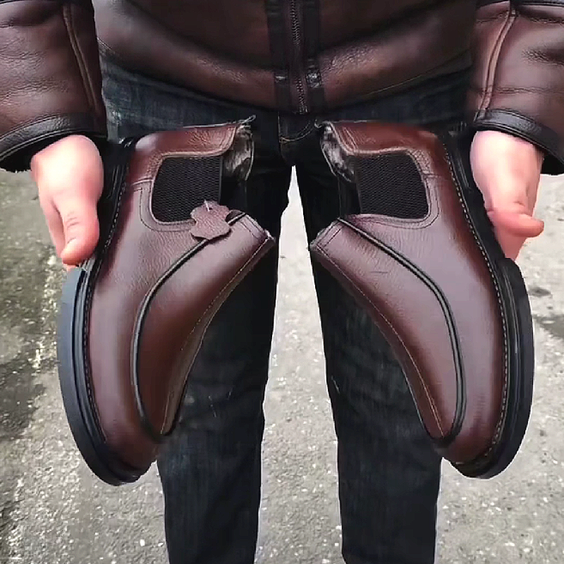 Brown Leather Slip-On Boot