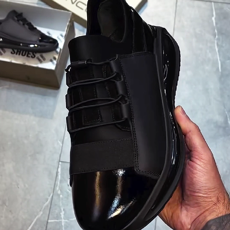 Black Patent Panel Sneaker