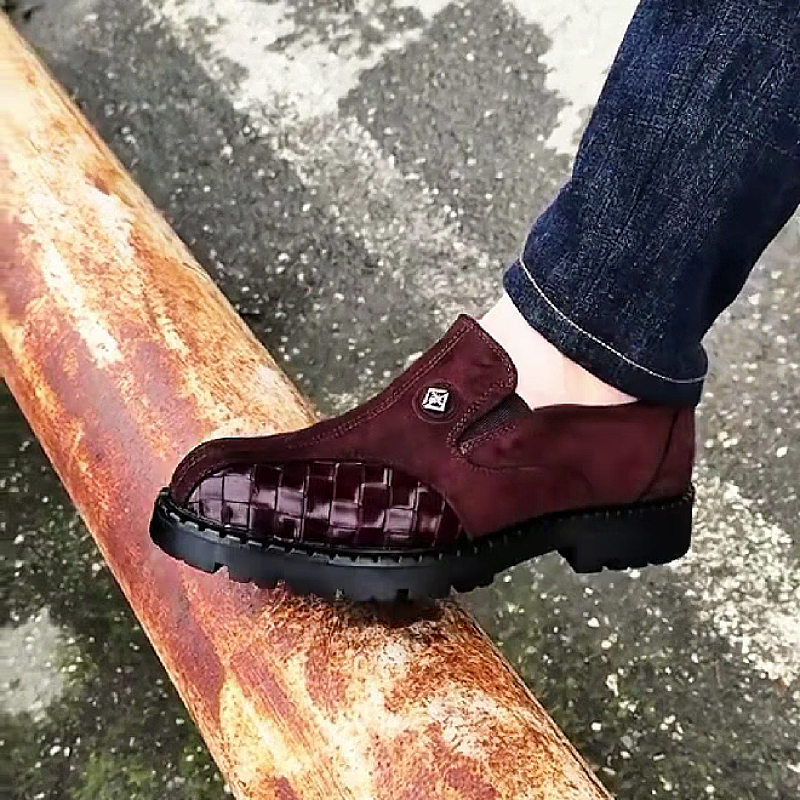 Brown Croco Print Loafer Men