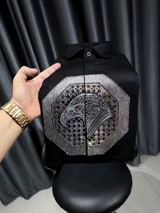 Crystal Eagle Embellished Shirt