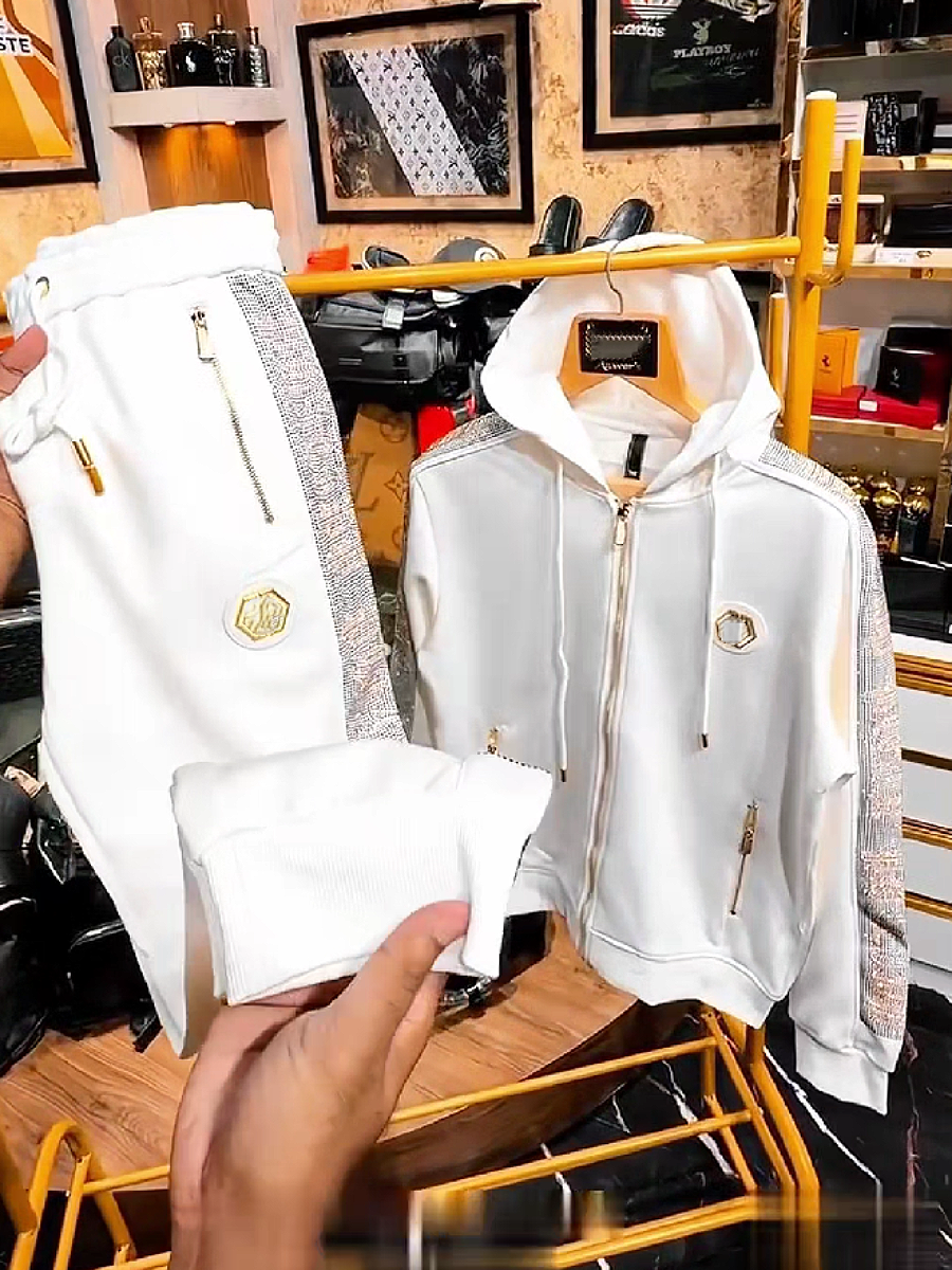 Zippered Hoodie and Sweatpants Two Set