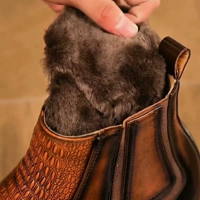 Brown Patent Leather Chelsea Boot