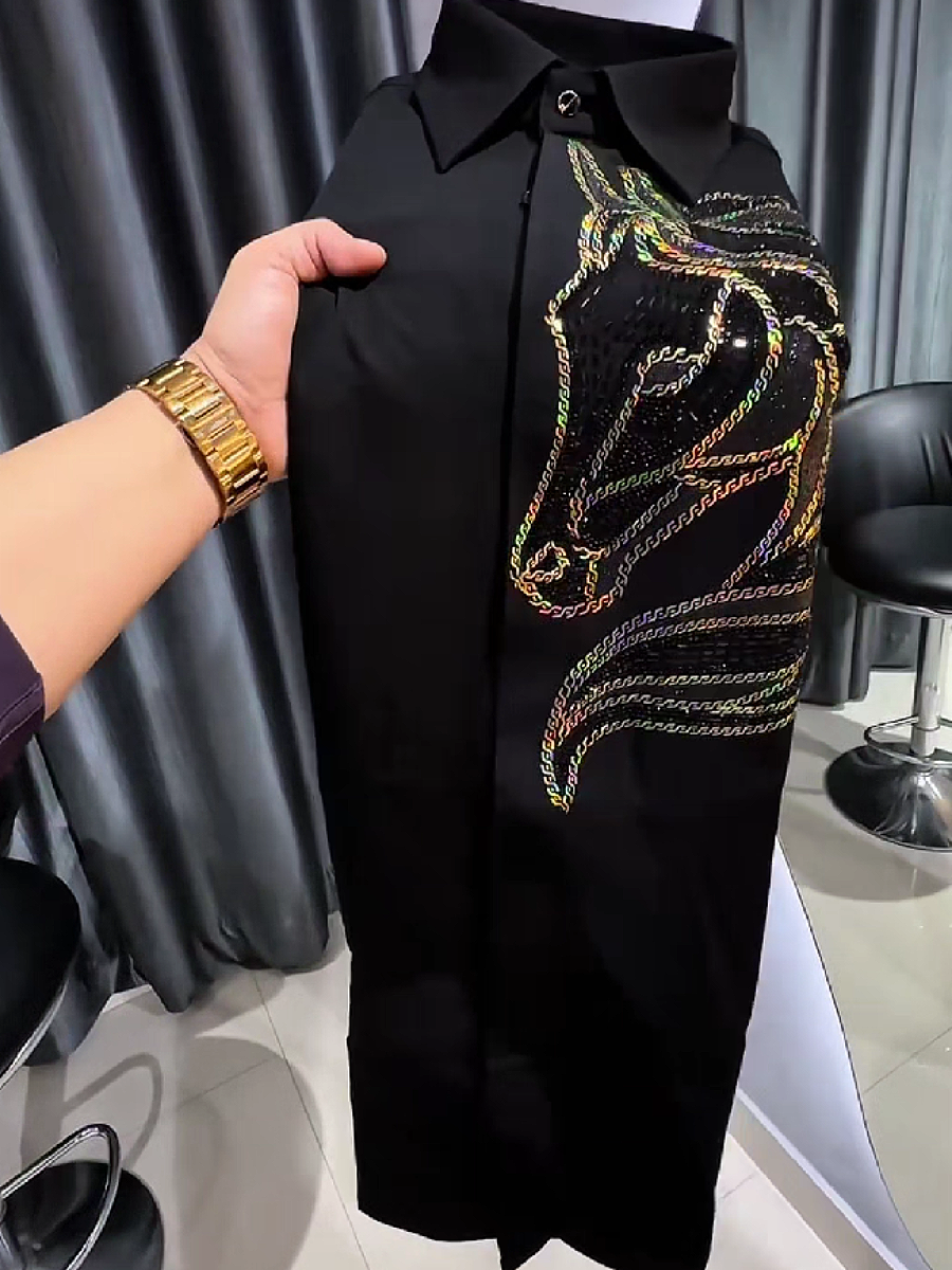 Holographic Chain Dress Shirt