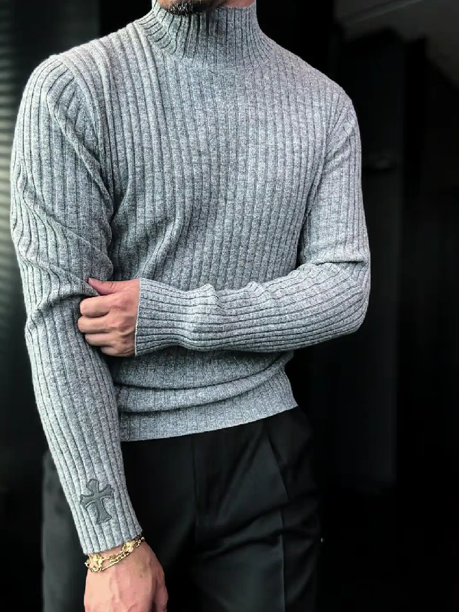 Ribbed Turtleneck Sweater