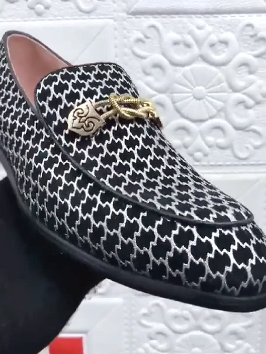 PatternedGold Accent Loafer