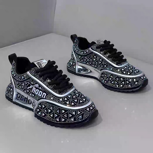 Sparkle Triangular Mesh Sneakers
