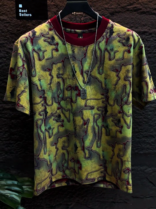 Men's Distressed Camo Burnout T-Shirt