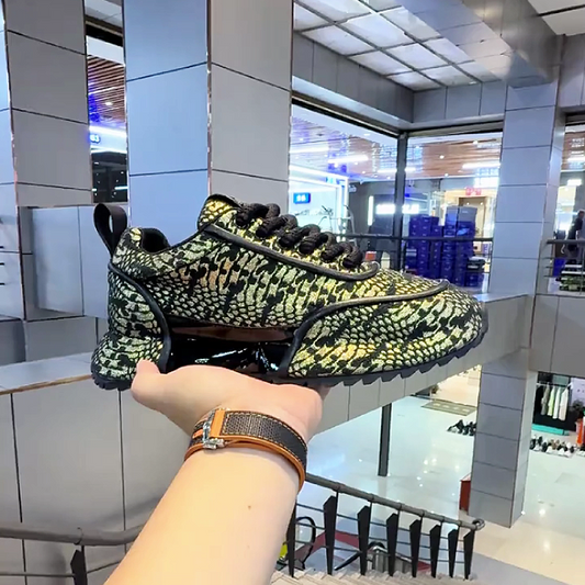 Men's Patterned Lace-Up Comfortable Sneakers