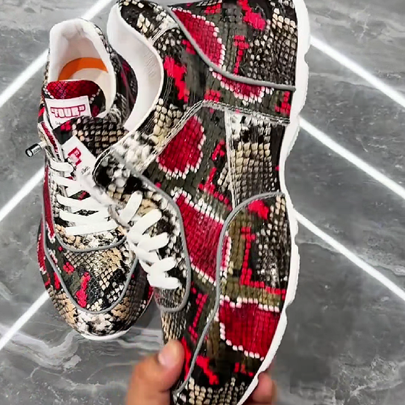 Patterned Lace-Up Fashion Sneaker