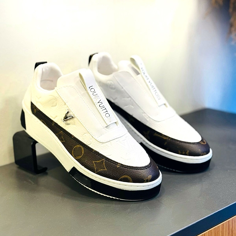 White Brown Monogram Sneaker