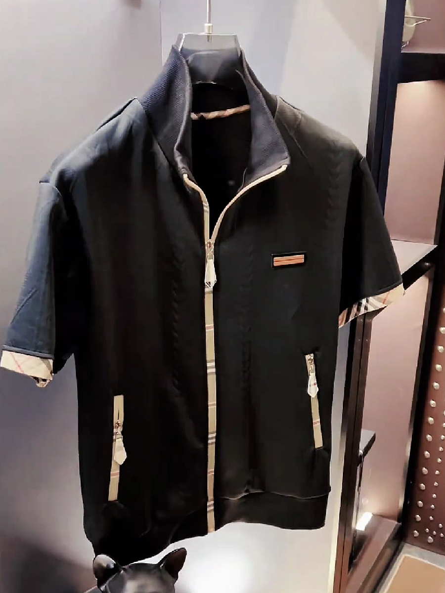 Men's Short Sleeve Knit Zip Up Jacket