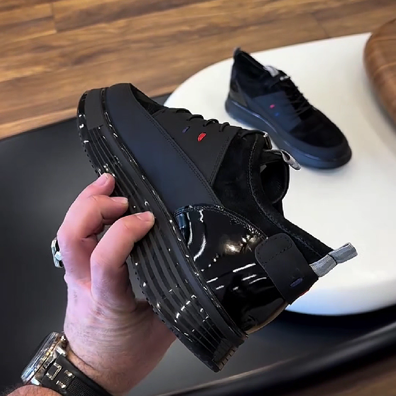 Black Chunky Sole Sneaker