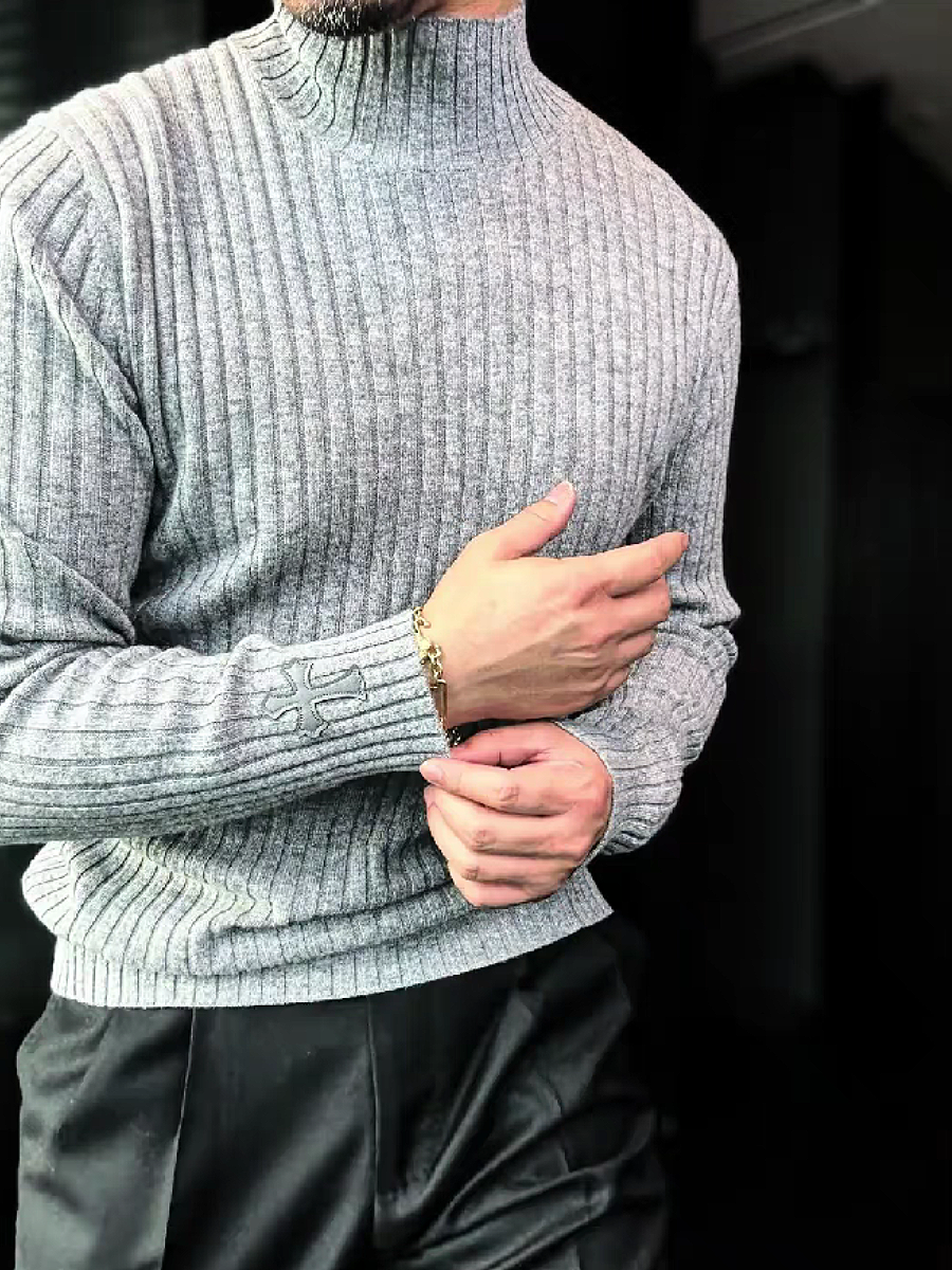 Ribbed Turtleneck Sweater