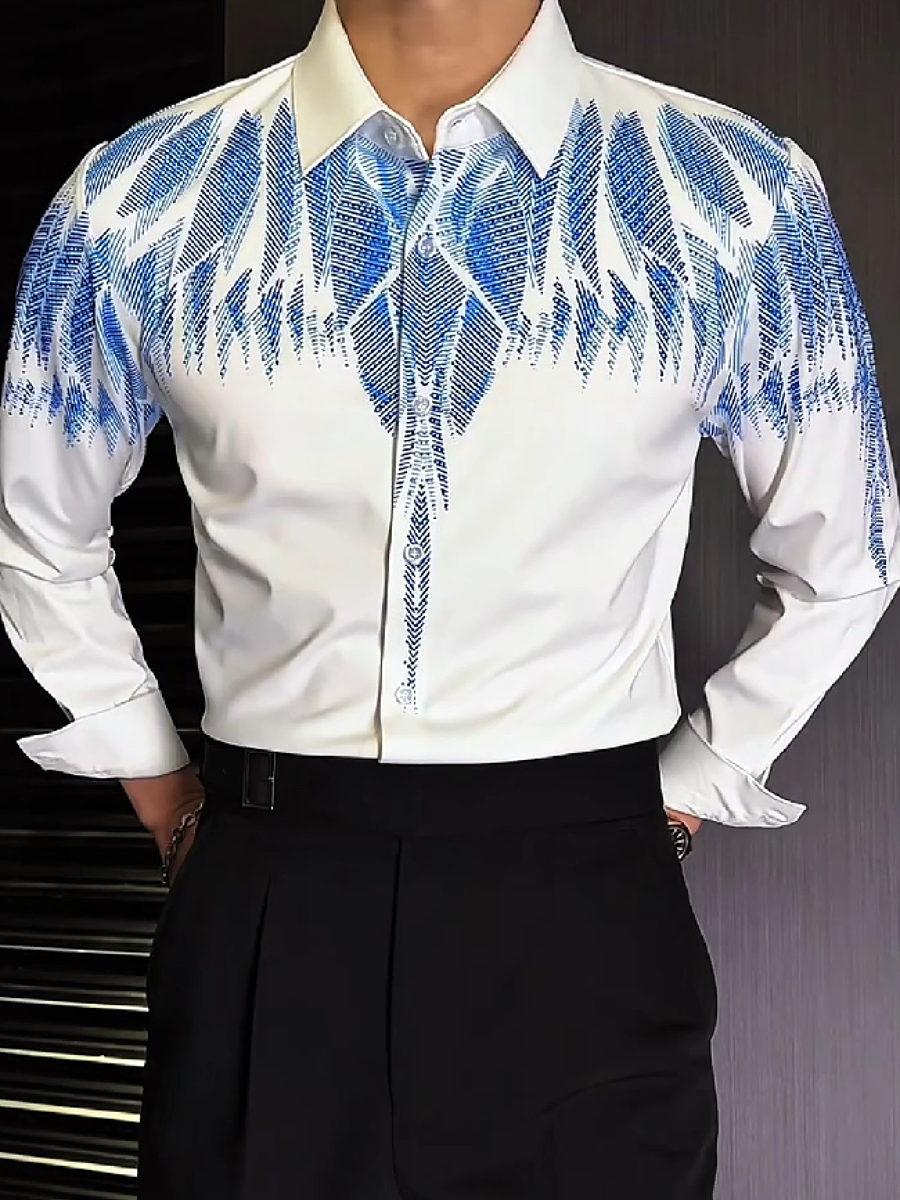 Gold Feather Embellished Shirt
