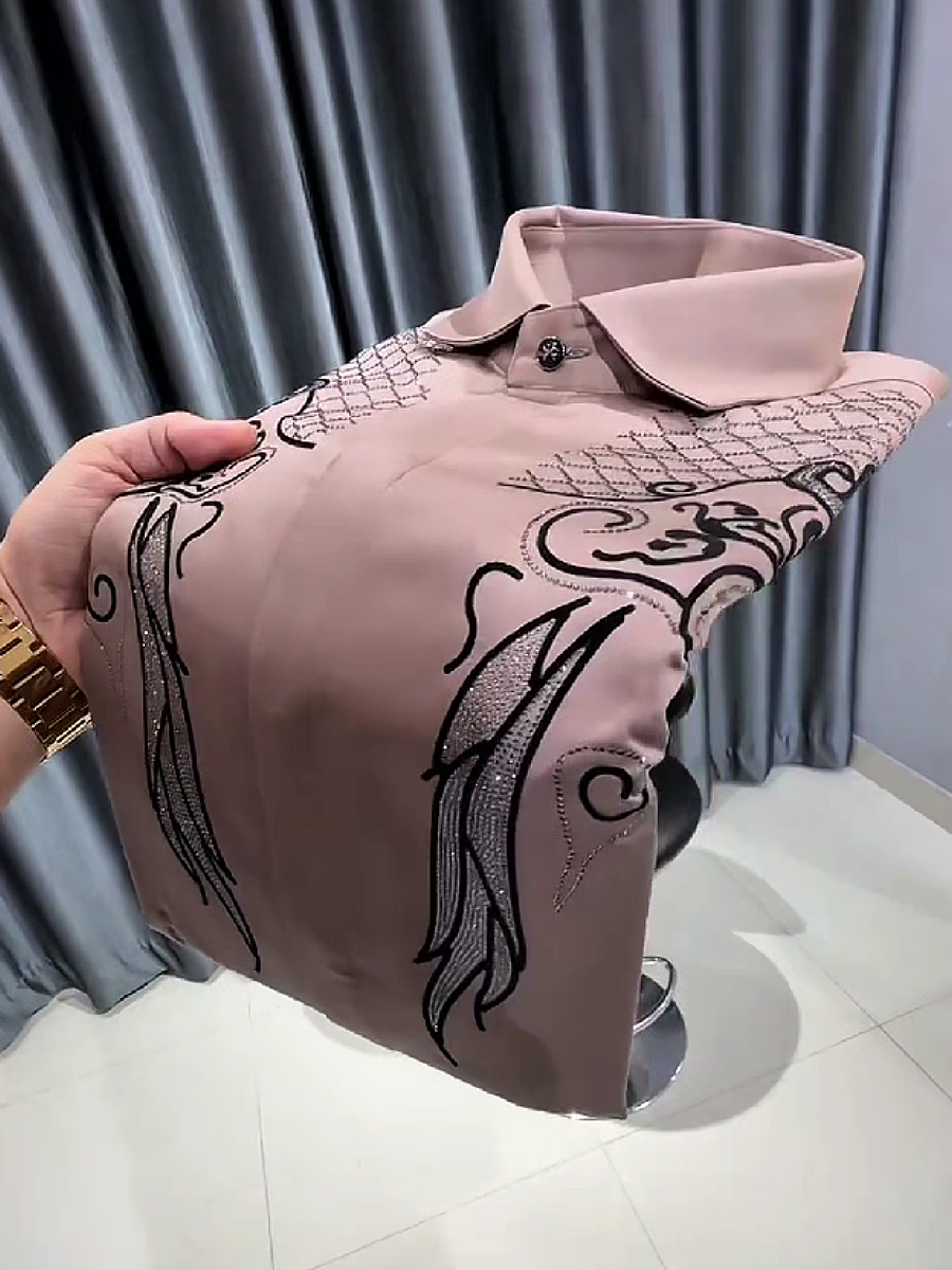 Embroidered Scroll Dress Shirt