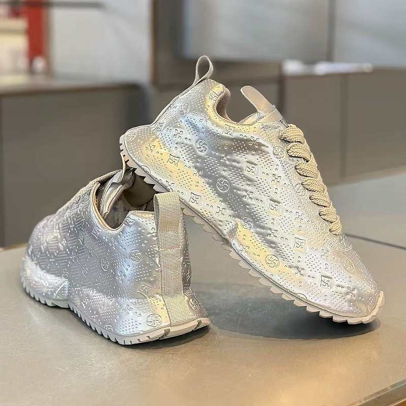 Silver Monogram Mesh Sneaker