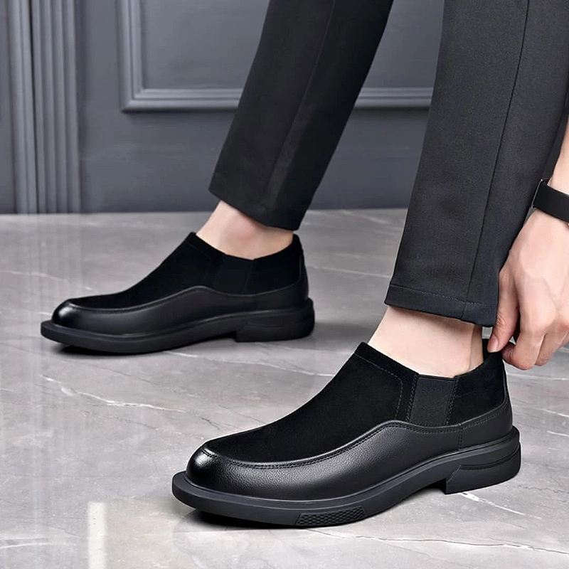Men's Leather Slip-On Casual Business Shoes