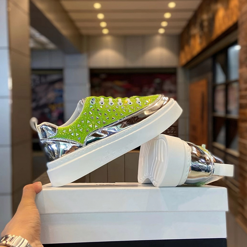 Neon Green Crystal Platform Sneaker