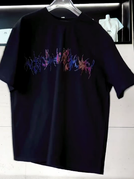 Men's Rhinestone Gothic Letter Graphic T-Shirt