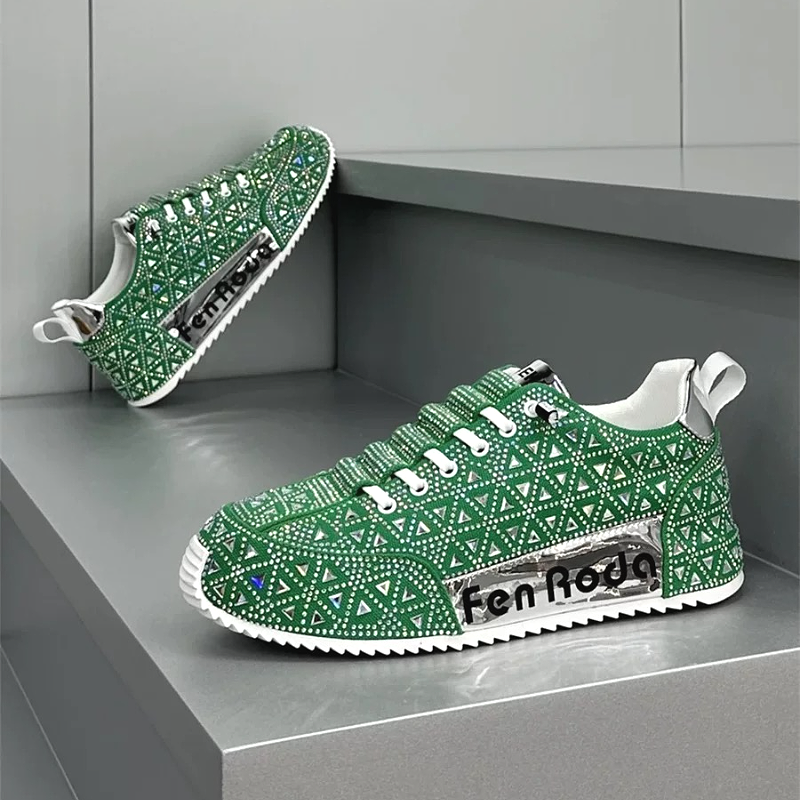 Fashionable Crystal Geometric Sneaker
