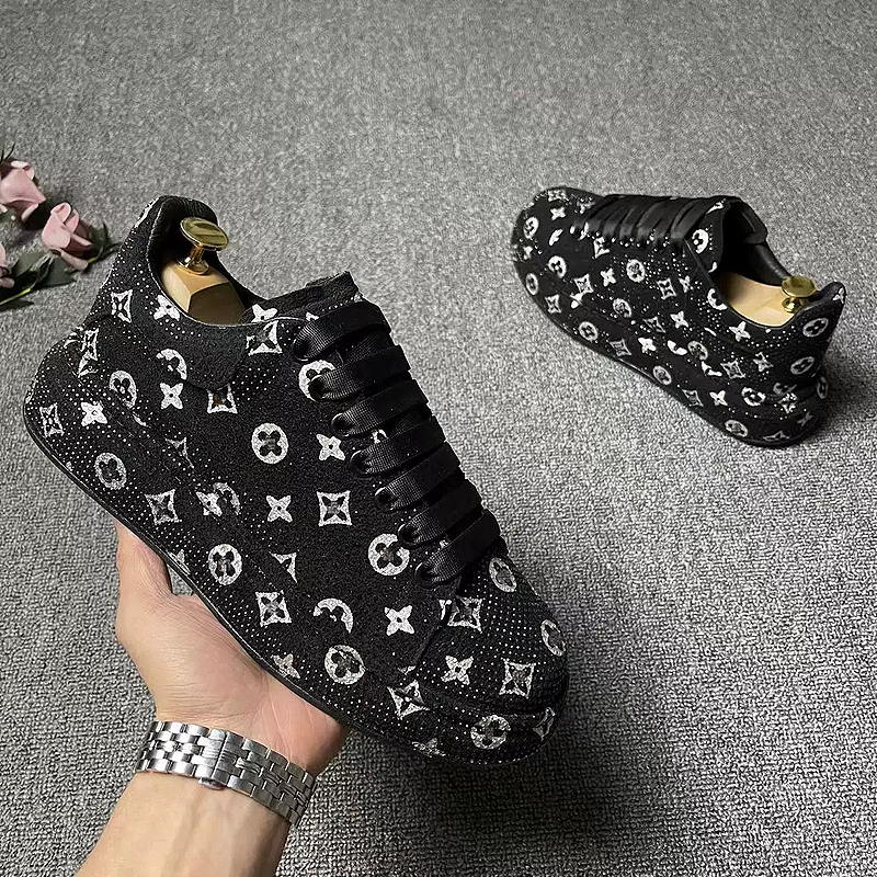 Black Monogram Crystal Sneakers
