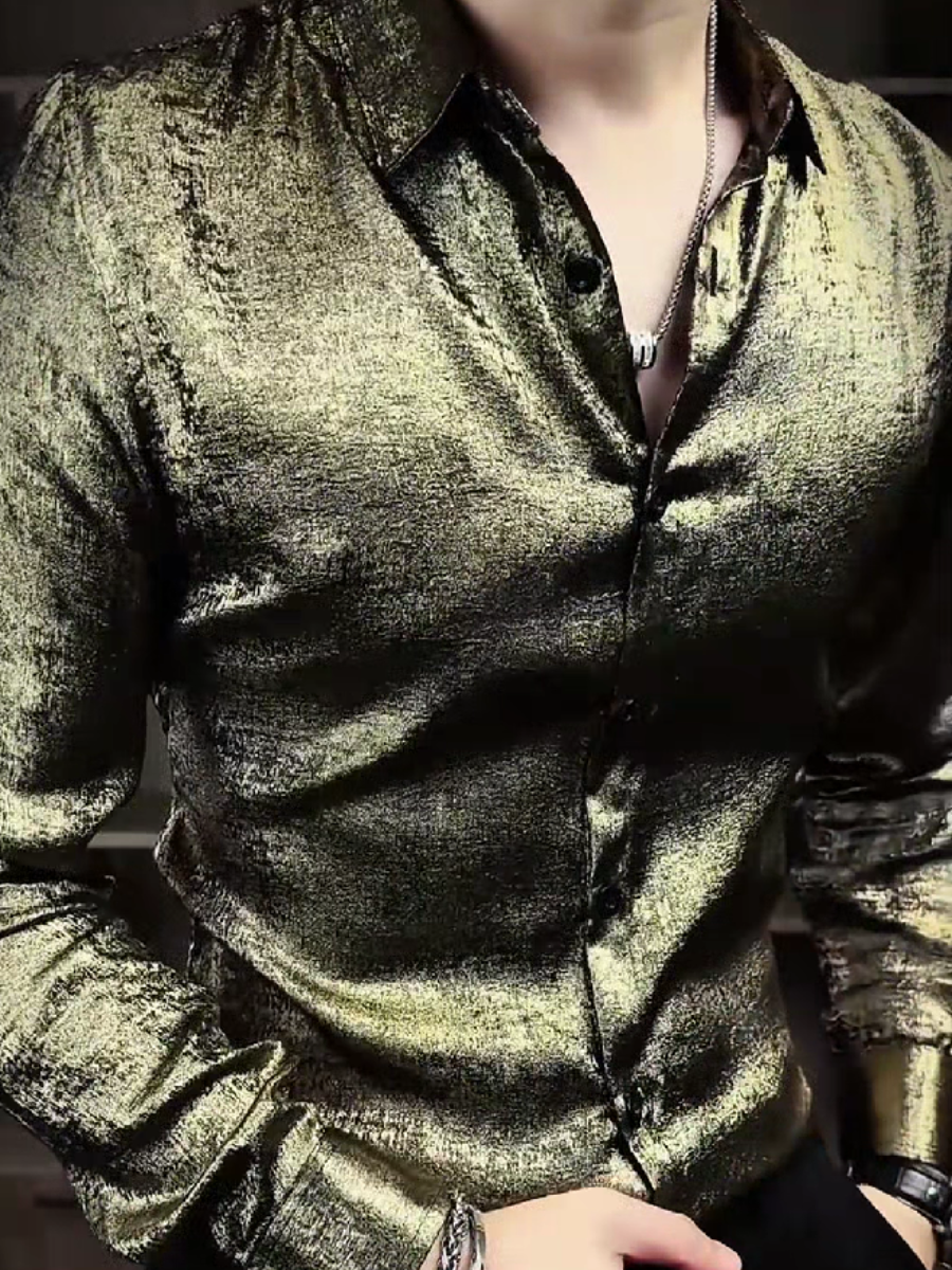 Metallic Shine Dress Shirt