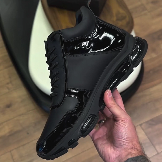 Black High Top Patent Sneaker
