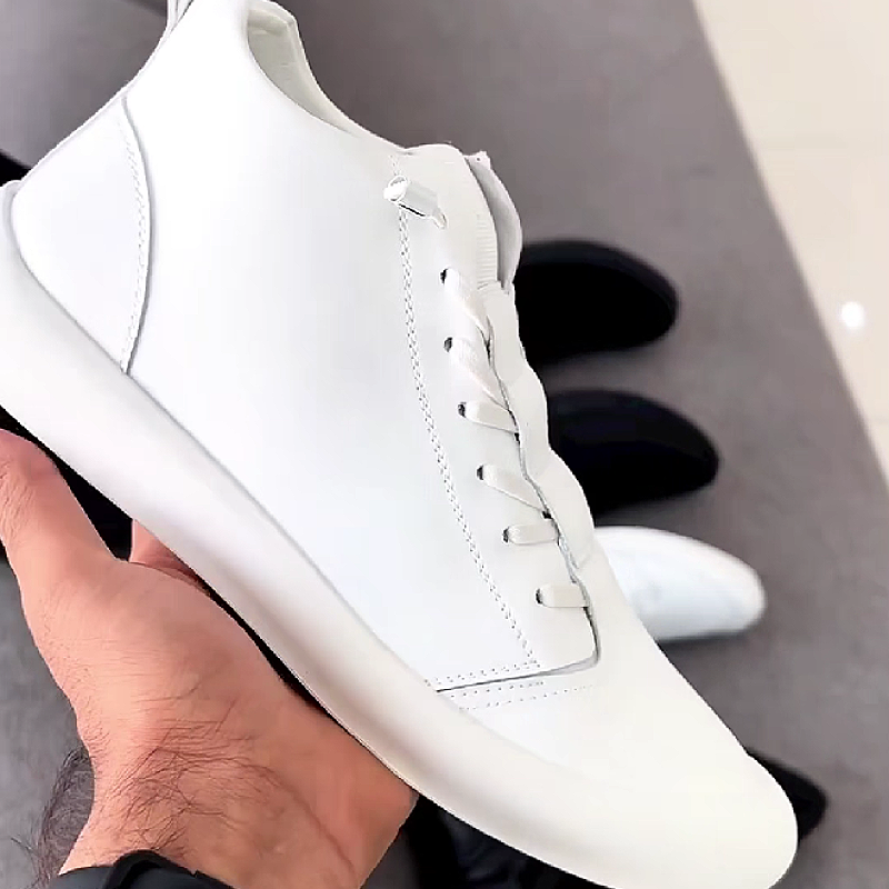 Men's Minimalist Leather High-Top Sneakers