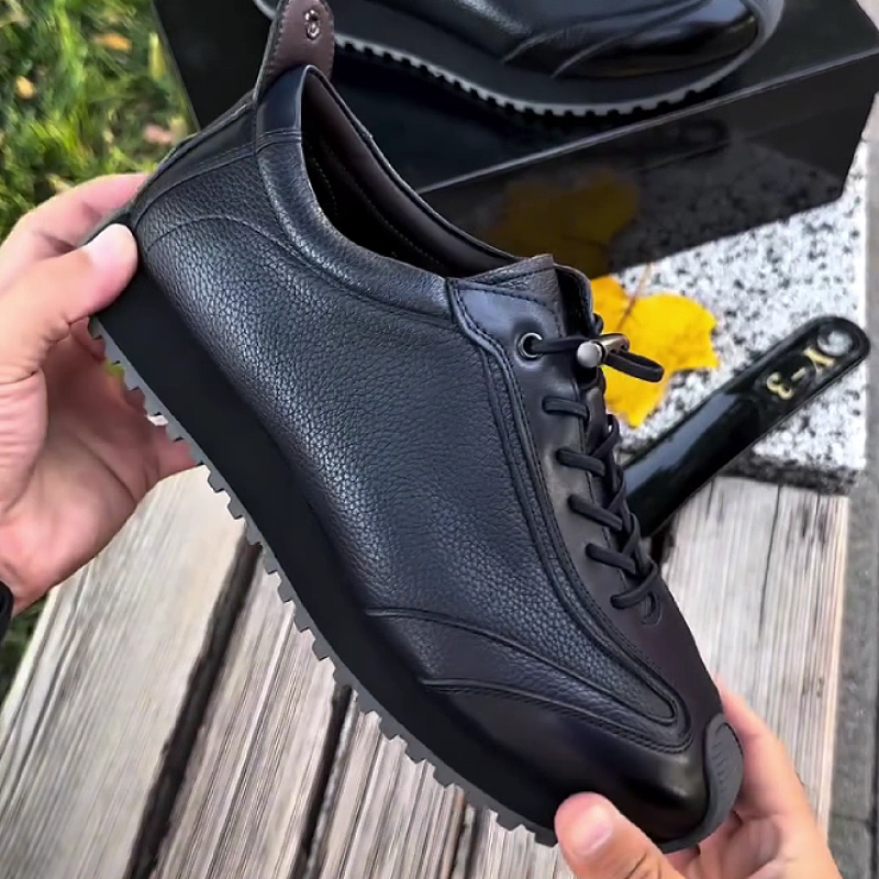 Men's Leather Lace-Up Comfortable Outdoor Shoes