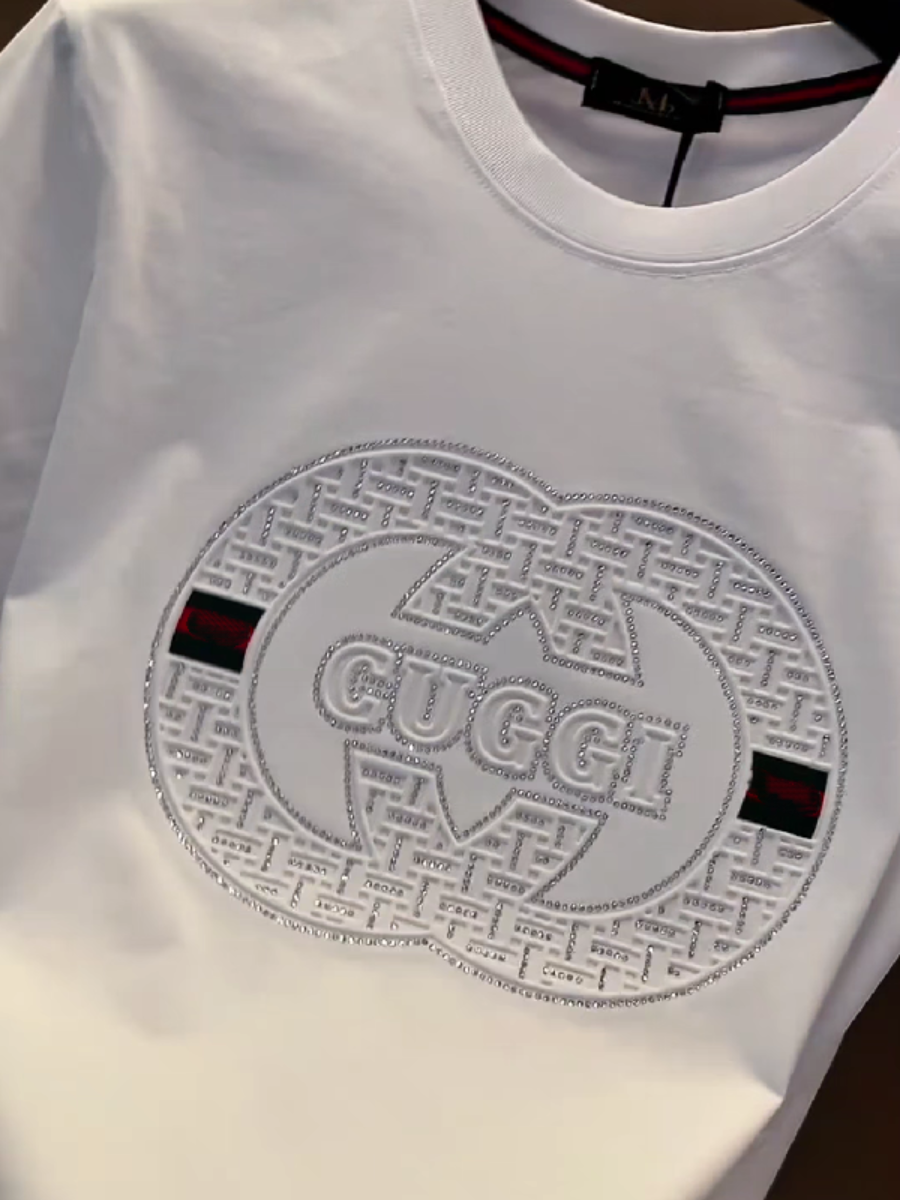 Men's Rhinestone Monogram Logo T-Shirt