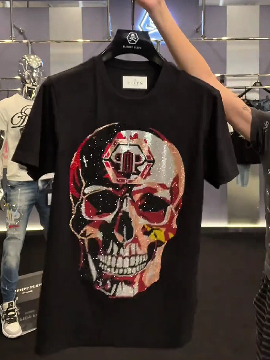 Men's Rhinestone Skull Graphic Tee