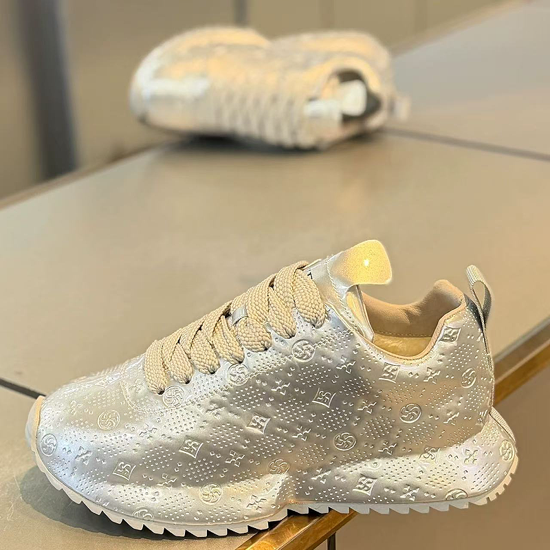 Silver Monogram Mesh Sneaker